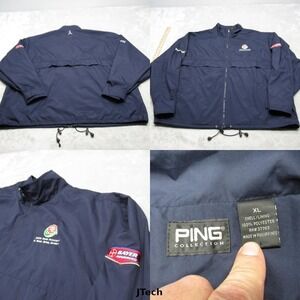 Vintage Ping Jacket Mens XL Blue 2008 Rose Bowl Parade Windbreaker Golf Full Zip